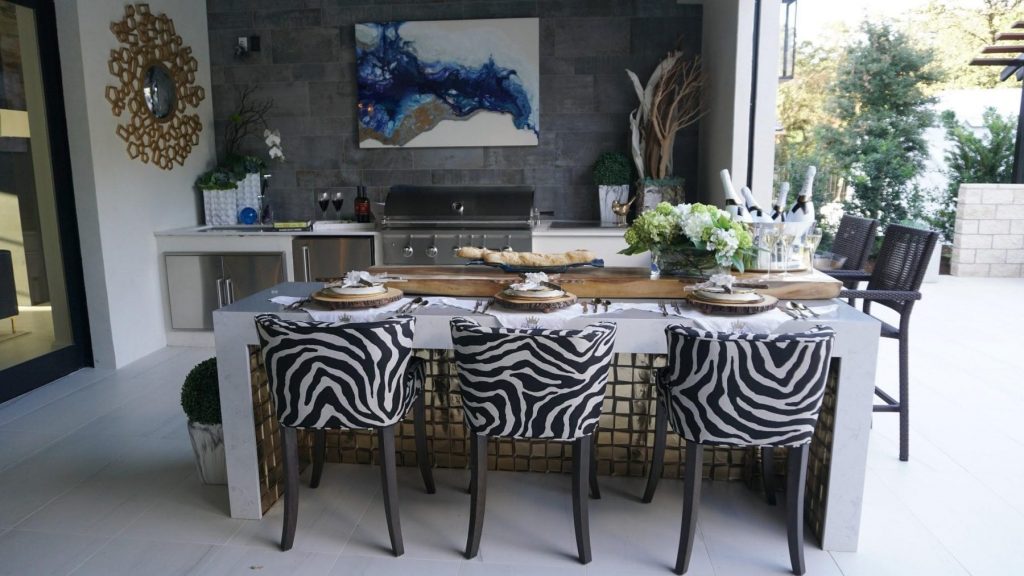 Outdoor Zebra Barstools Outdoor Kitchen Design Ideas In Multi-Million Dollar Texas Estate