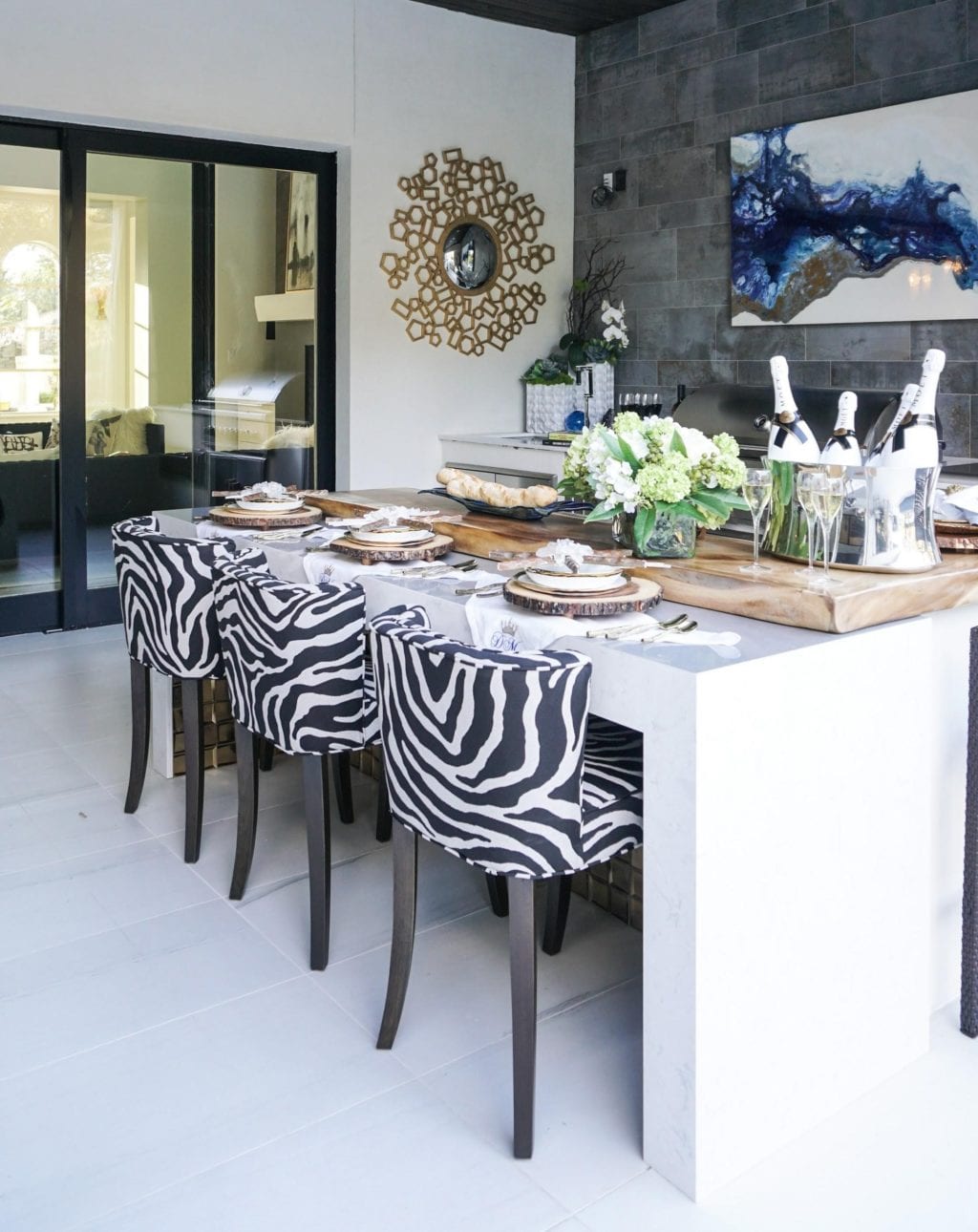 Outdoor Zebra Barstools Outdoor Kitchen Design Ideas In Multi-Million Dollar Texas Estate