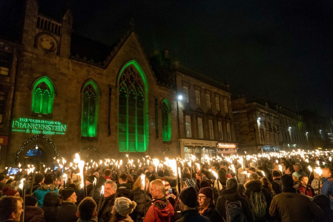 Hogmanay New Years Eve Street Party Festival Celebration Edinburgh Scotland Procession Of The Torches Lighting Of Torches In Edinborough Best Travel Blog