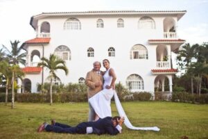 Randy Eller with Christi + Boyd Tasker at their Dominican Republic Wedding - Encuentro, Hideaway Beach, DR