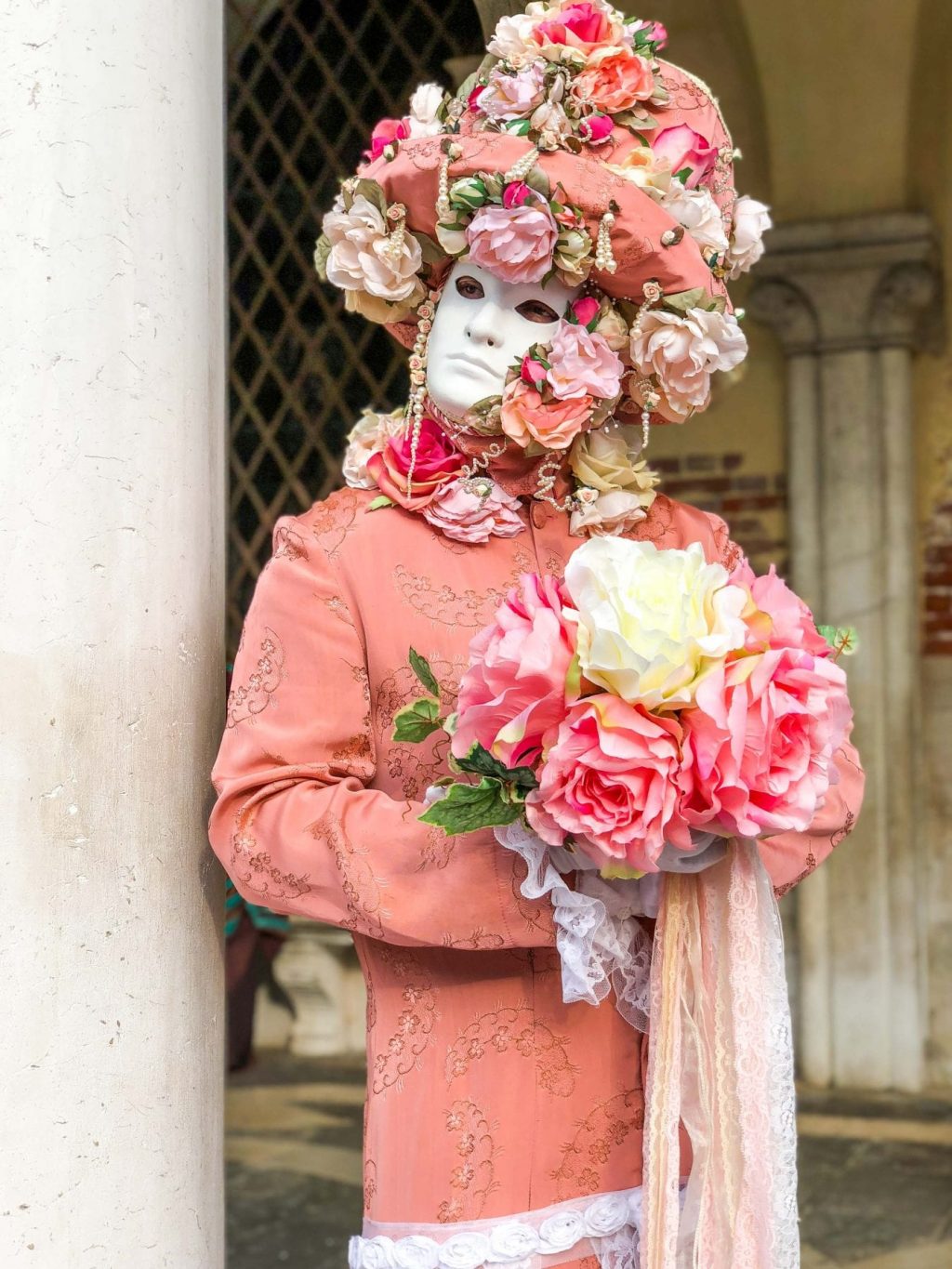 Lace cape with roses  Venetian Carnival Costume