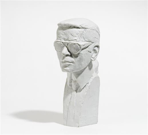 karl lagerfeld dies and his art and self sculpture of karl lagerfeld bust sculpture